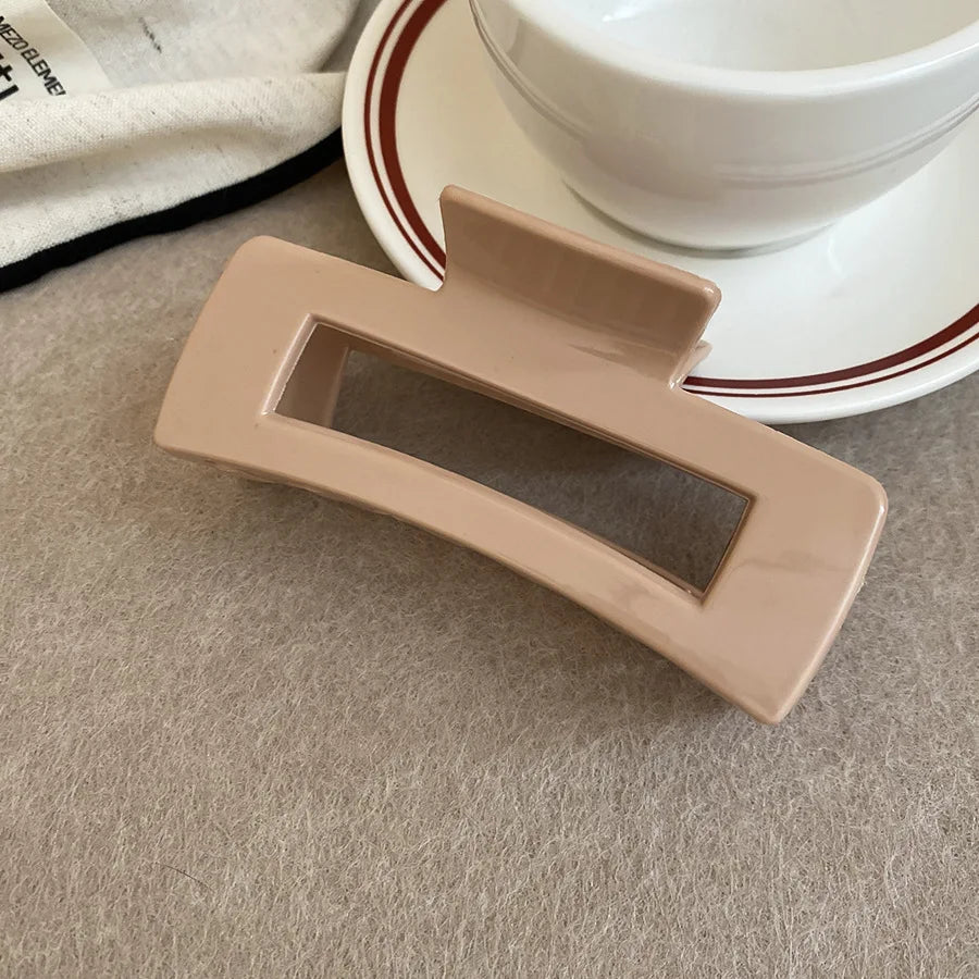 Square Soft Rubber Hair Claws Women Large Solid Silicone Shark Clip Grab Clip Anti Fall Non Fragile Clip Headband Hair Clip M