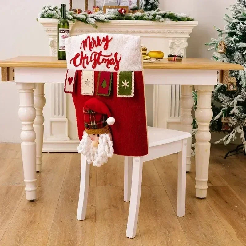 Christmas Chair Decoration Set Home Christmas Decoration Cartoon Chair Set Christmas Decoration Supplies christmas chair cover