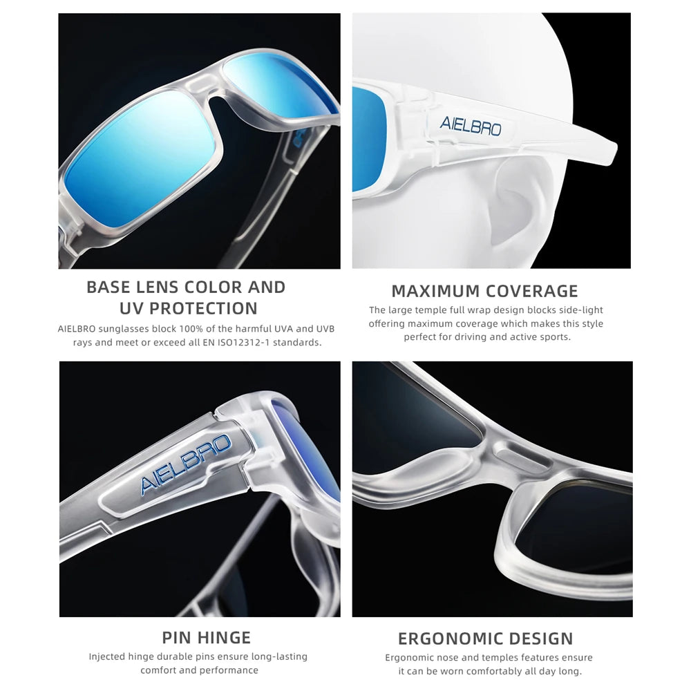 4PCS Sun Glasses – Unisex Square Frames with UV400 Lens, Perfect for Driving, Golf, Fishing All-Weather Outdoor Activities