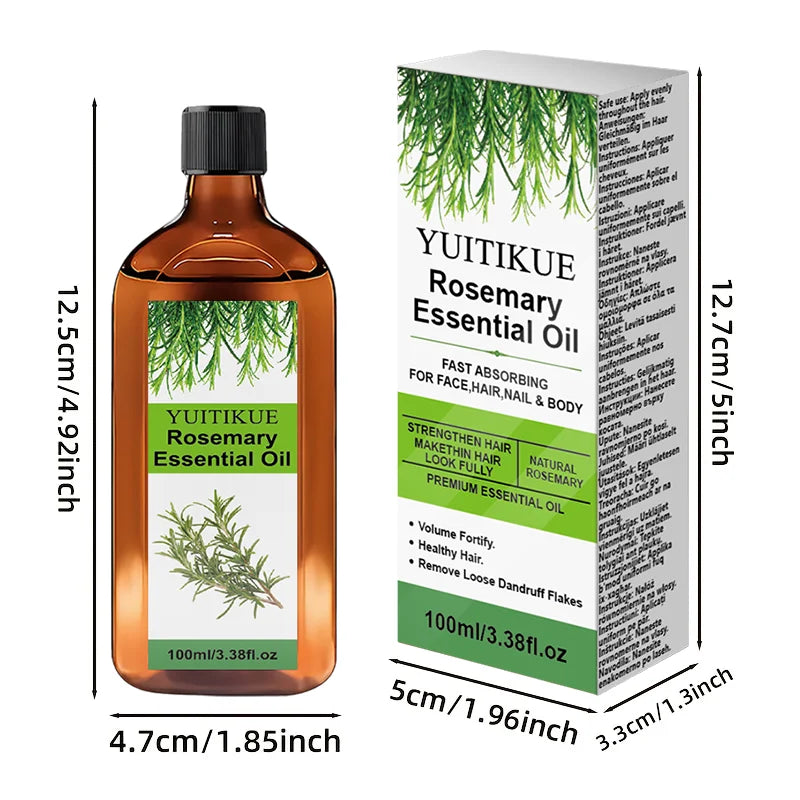100ml Rosemary Essential Oil Natural Plant Extract Stimulate Hair Growth Nourish Scalp Smooth Hair Remove Loose Dandruff Flakes
