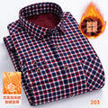 2025 Men's Autumn Winter Warm Long Sleeve Casual Plaid Shirts Thickern Fleece Check Shirts for Men Plus Size Male Office Clothes