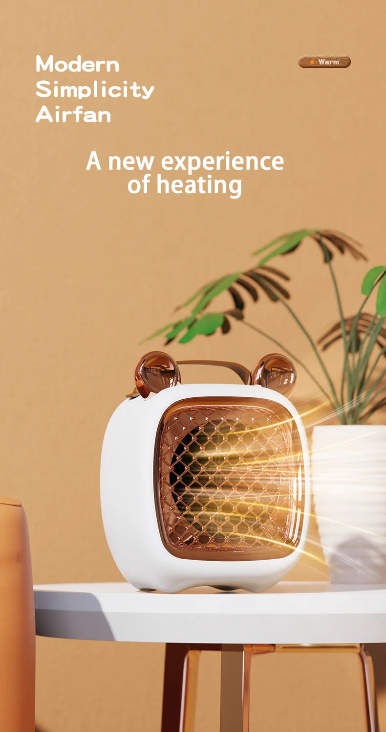 Electric Heater Mini Portable Intelligent Air Heater Reduced Wind Noise Home Heating Warmer Fan Intelligent Constant Temperature
