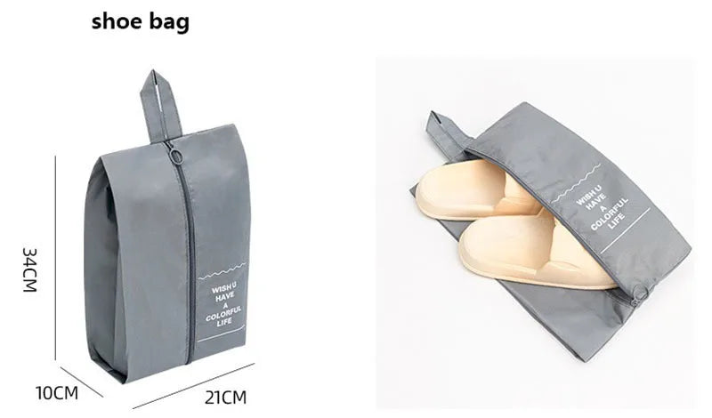 11Pcs Travel Packing Cubes Set Waterproof Luggage Organizer Drawstring Storage Bags for Clothes Shoes Underwear Cosmetic