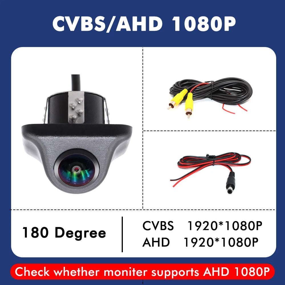 AHD 4K CCD 180 Degree Fisheye Lens Car Rear Side Front View Camera HD Wide Angle Reversing Backup Camera Night Vision Waterproof