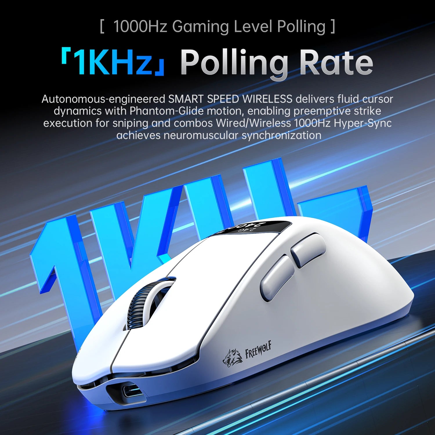 A7 Lightweight Wireless Gaming Mouse,24000DPI,Magnetic Charging Base,Tri-Mode Connection,PAW3311 Macro Esports Office Mouse