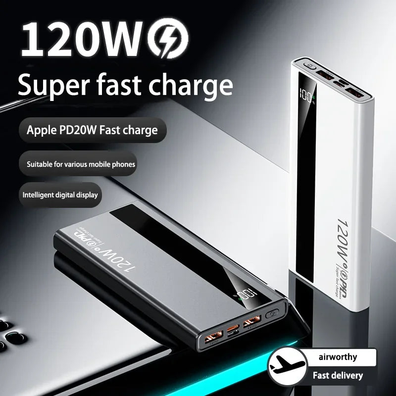 500000mAh PowerBank 120W Super Fast Charging Portable External Battery Powerbank for iphone Huawei 50000mAh/30000mah