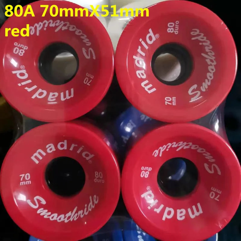 4pcs 70mm 51mm 80 duro Longboard Wheel for 70mm Skateboard Tire 80A Durable Elastic PU Ruedas for Road Street Skate Board Rodas