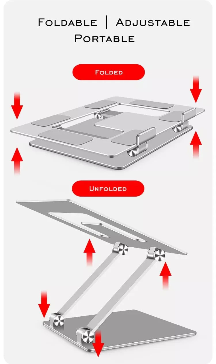 Height Adjustable Laptop Stand Compatible with MacBook Pro/Air 7-17.3 Inch Laptop Aluminum Laptop Stand Foldable dj Laptop Stand