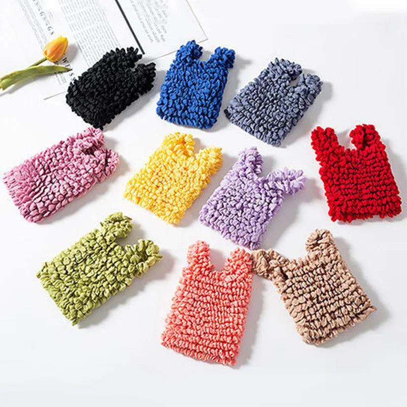New Bubble Bags Expansion Fold Pleated Flexible Stretch Mini Shopping Bag Large Capacity Elastic Portable Handbag Storage Bag