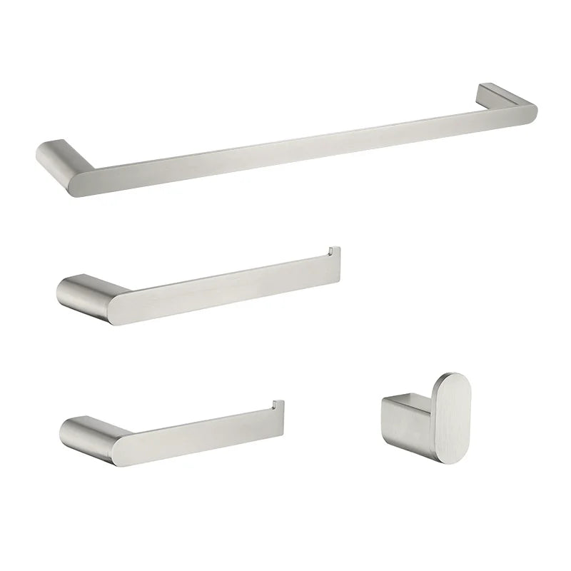 Bathroom Hardware Set Stainless Steel Bathroom Accessories Set Wall Mounted Towel Bar Towel Ring Toilet Paper Roll Holder Set
