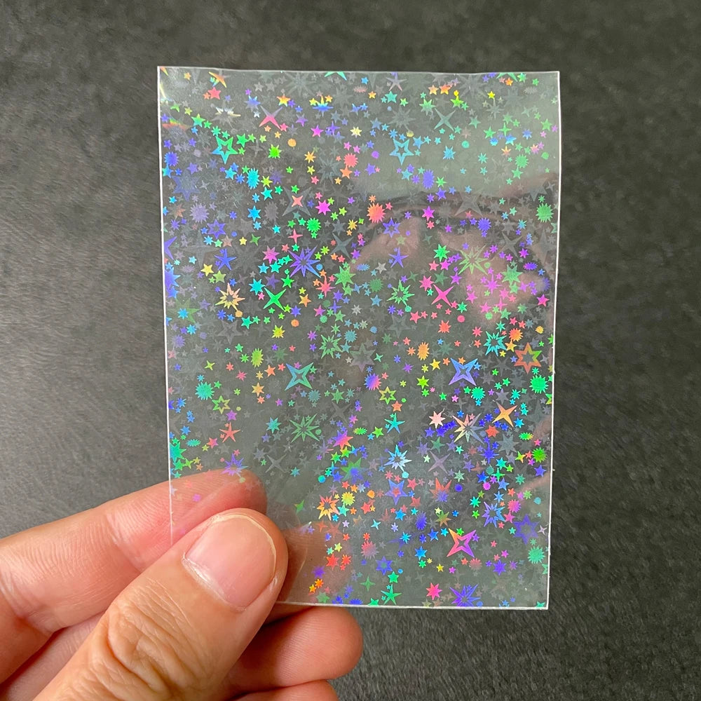 100pcs Board Game Card Sleeves Sweet Heart Foil Transparent Laser Clear YGO PKM Photo Kpop Protector Trading Cards Shield Cover