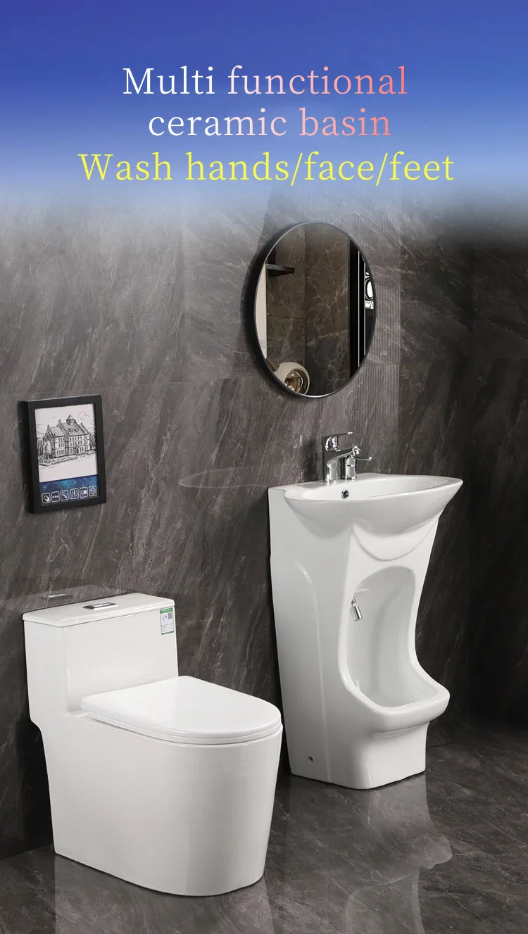 Modern Oval Muslim Full Standing Double Level Bathroom Ceramic Foot Wash Basin Wudu Shower Pray Wash Basin
