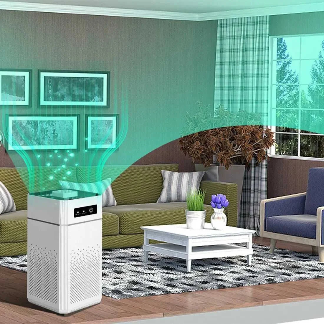 Air Purifier for Home Allergies Pet Hair 3-in-1 Air Purifiers Cleaner with Fragrance Sponge for Better Sleep