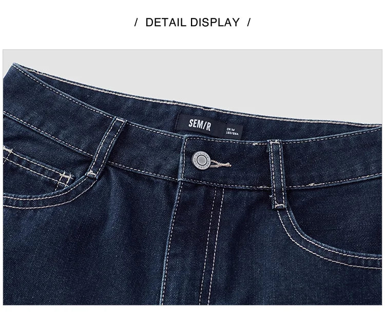 Semir Women Pants Denim Cool Feeling Antibacterial Vintage Distressed A Line Straight Leg 2026 Summer Casual Top