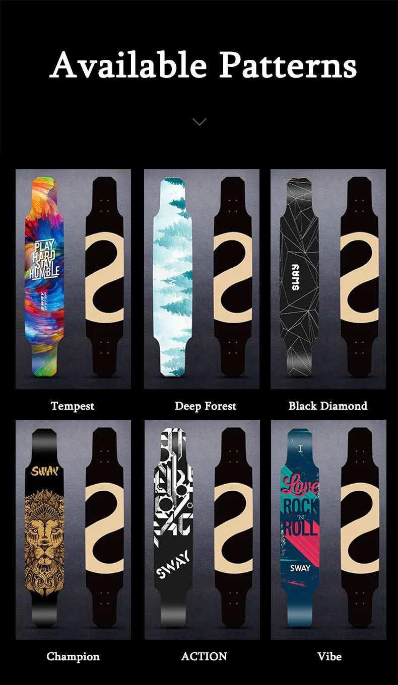 Longboard Skateboard for Beginners Cruiser Dancing Board with 9-Ply Maple Deck PU Wheels for Boys Girls Teens Street Commuting