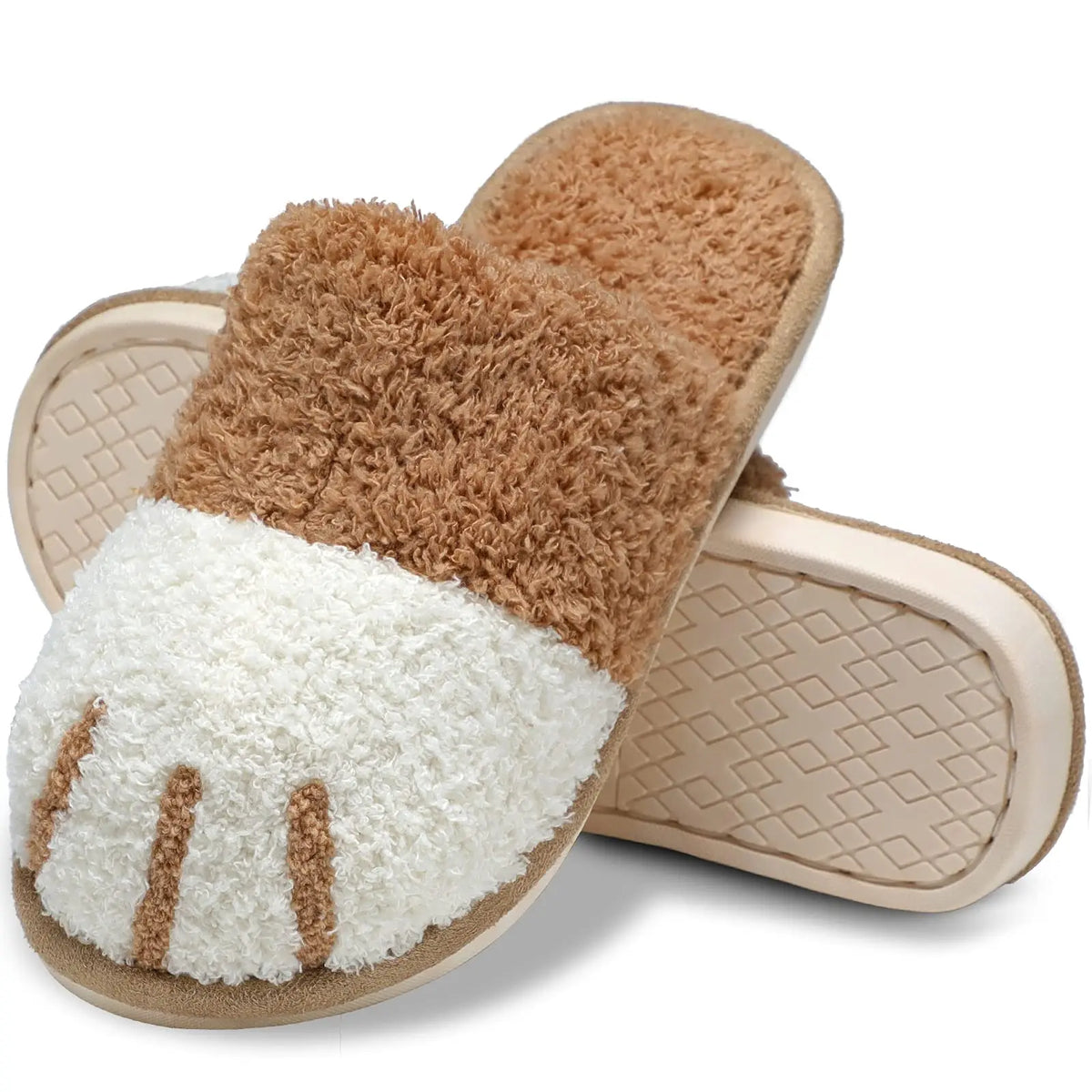 Crestar Women's Cat Paw Cozy Slippers Indoor Warm Gifts for Women Men with Memory Foam Trendy Cute Fuzzy Winter House Shoes