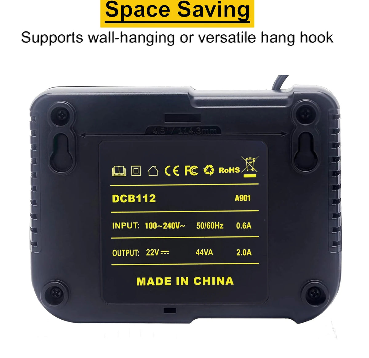 DCB112 Charger Repalcement for Dewalt 12V/20V Battery Charger Compatible with Dewalt 12V/20V Max Battery DCB200 DCB203 DCB125 DCB107