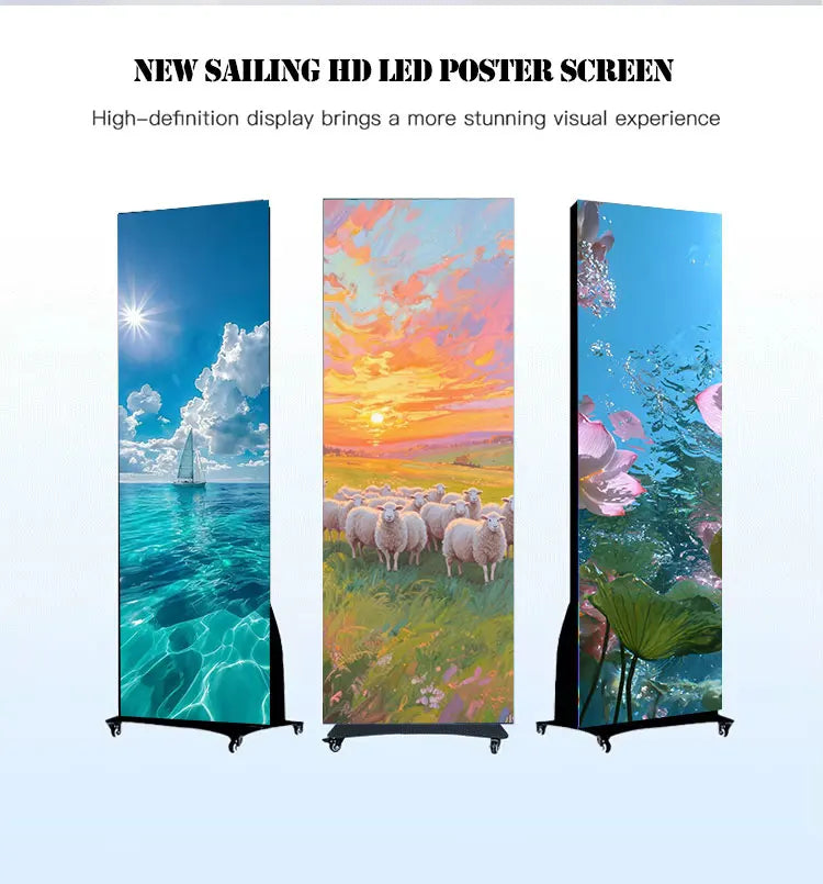 Floor-to-ceiling large poster display P1.53P1.86P2P2.5P3 digital signage, portable indoor LED display