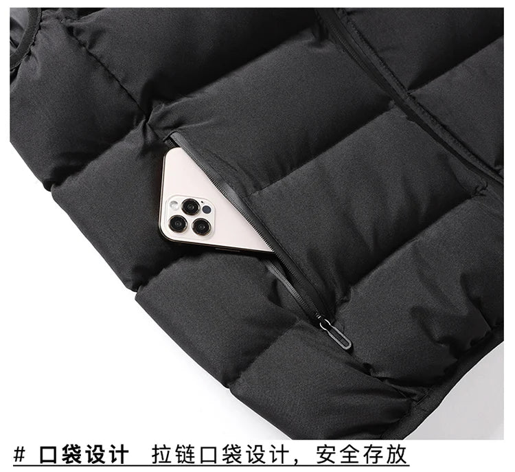 Male Stand Up Collar Vest Men Fashionable and Casual Waistcoats Thick New Vest for Autumn and Winter Men Cool and Warm Clothes