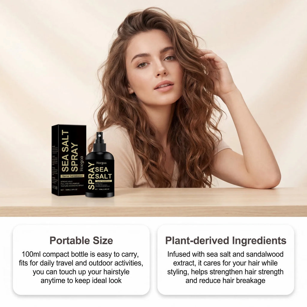Sea Salt Spray Texturizing Hair Spray Volumizing Strong Hold Control Greasiness Beach Waves Non Sticky Natural Look 100ml