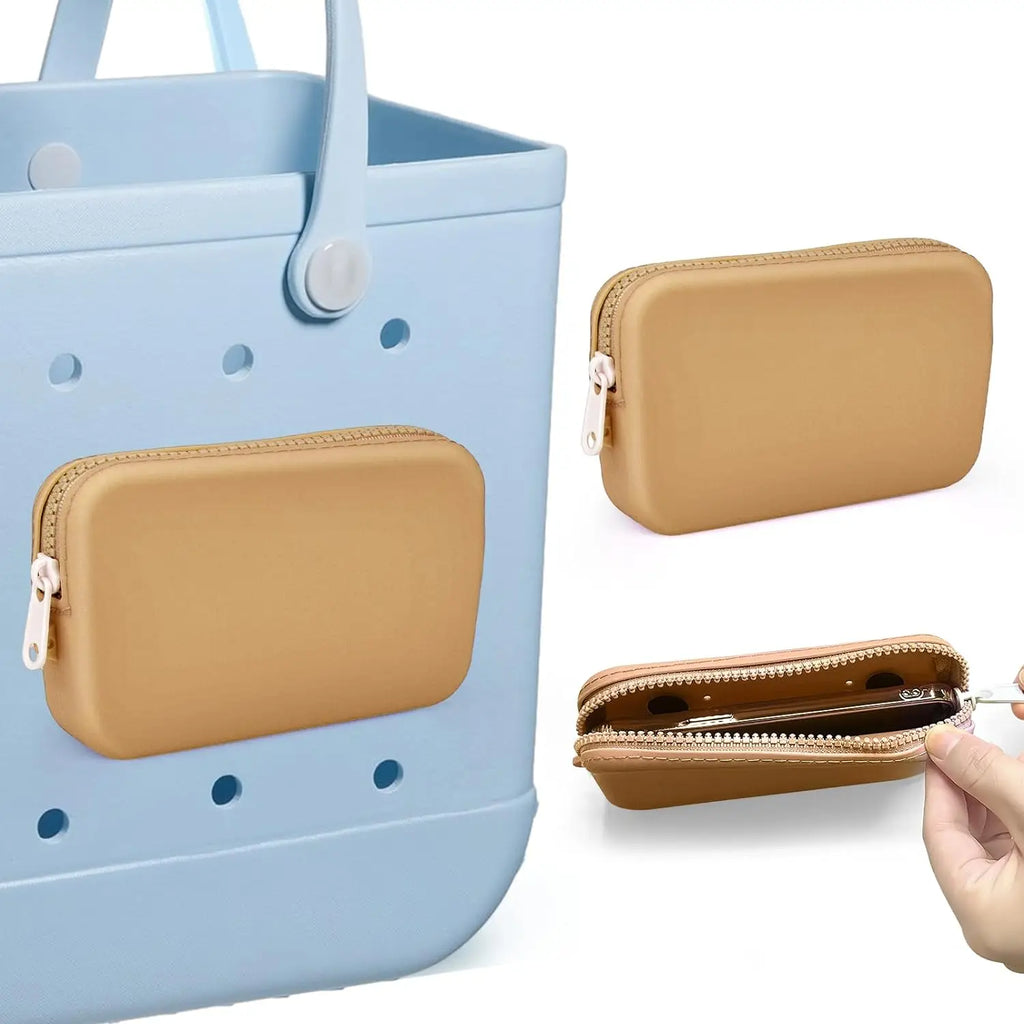 1Pcs Silicone Phone Holder for Beach Bag, Soft Silicone Insert Wallet Charm for Bo Bag Accessories, Attachment for  Beach