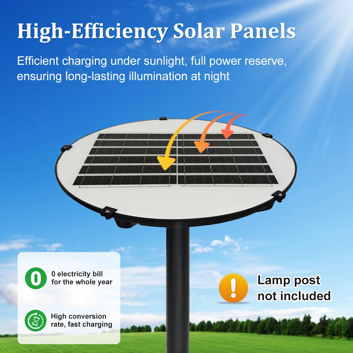 High Brightness Solar Garden Light 444 LED 3 Color Modes Dusk to Dawn Outdoor Solar Street Lamp IP65 Waterproof for Yard Patio