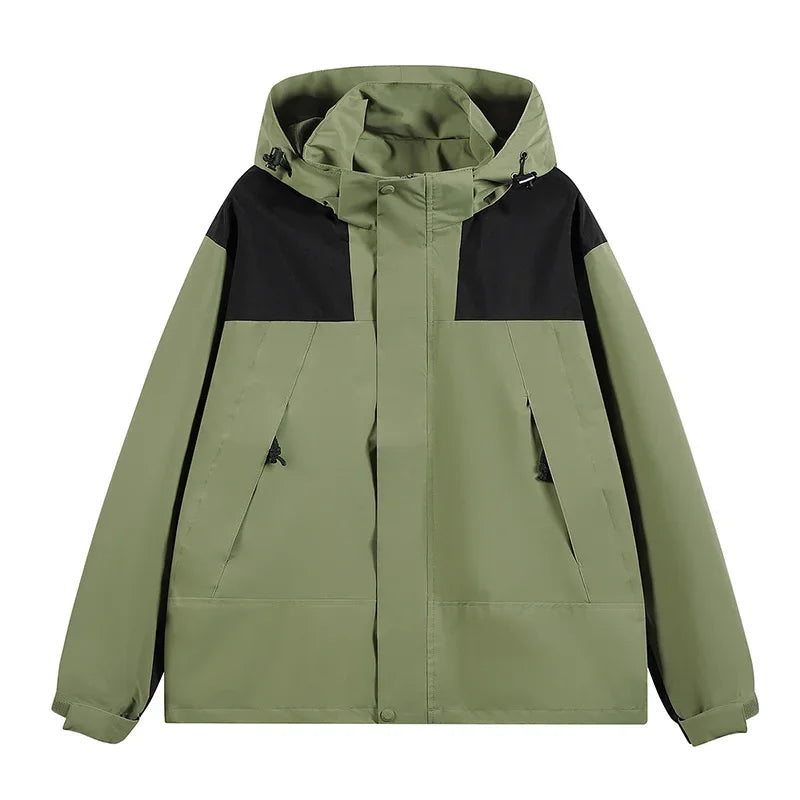Women Outdoor Waterproof Cycling Jackets Autumn Winter Multi-Pocket Workwear Climbing Clothes Lightweight Loose Windbreaker Coat
