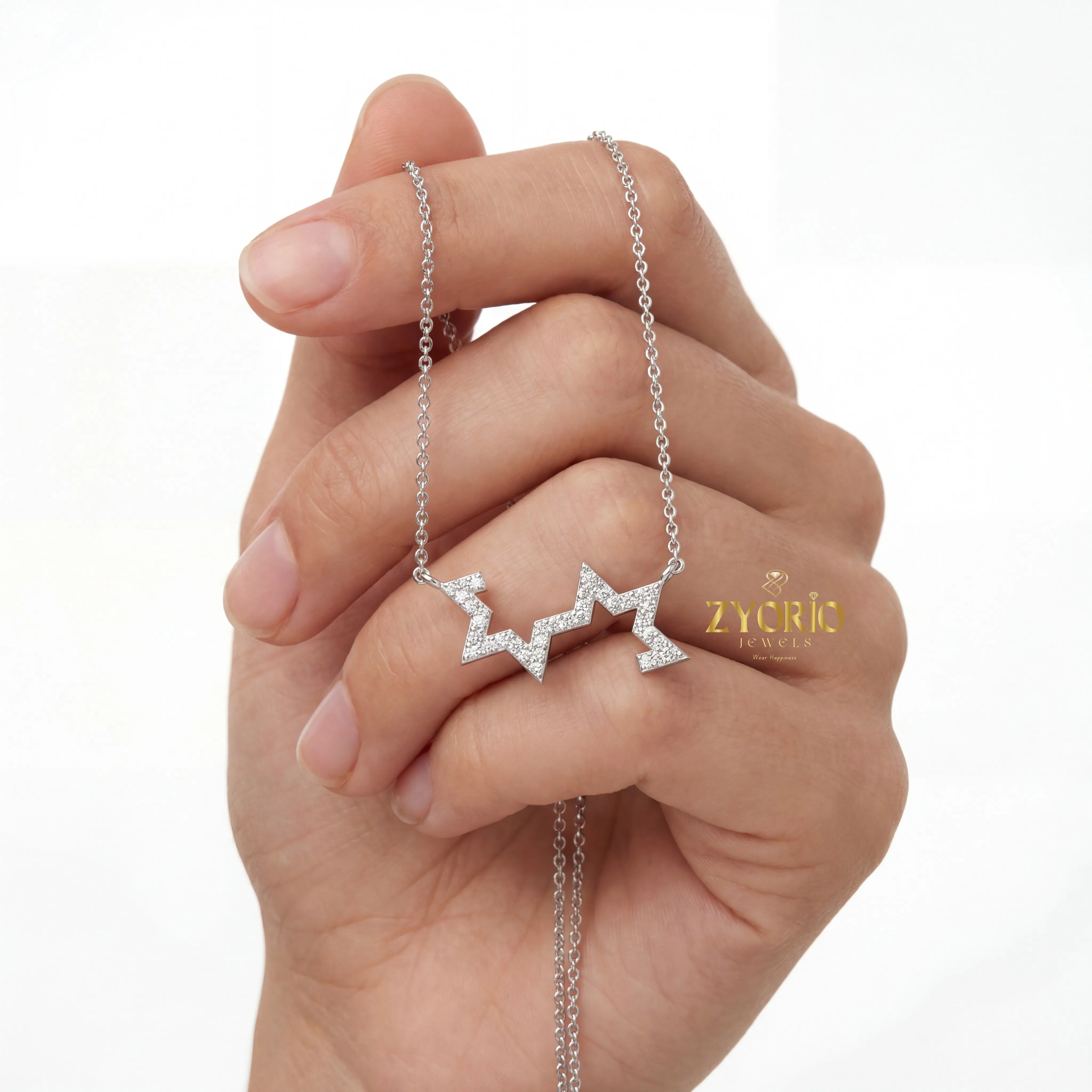 Night Sky Charm Diamond Pendant Necklace 925 Sterling Silver Luxury Jewelry Women Trendy Fashion Statement Wedding Engagement