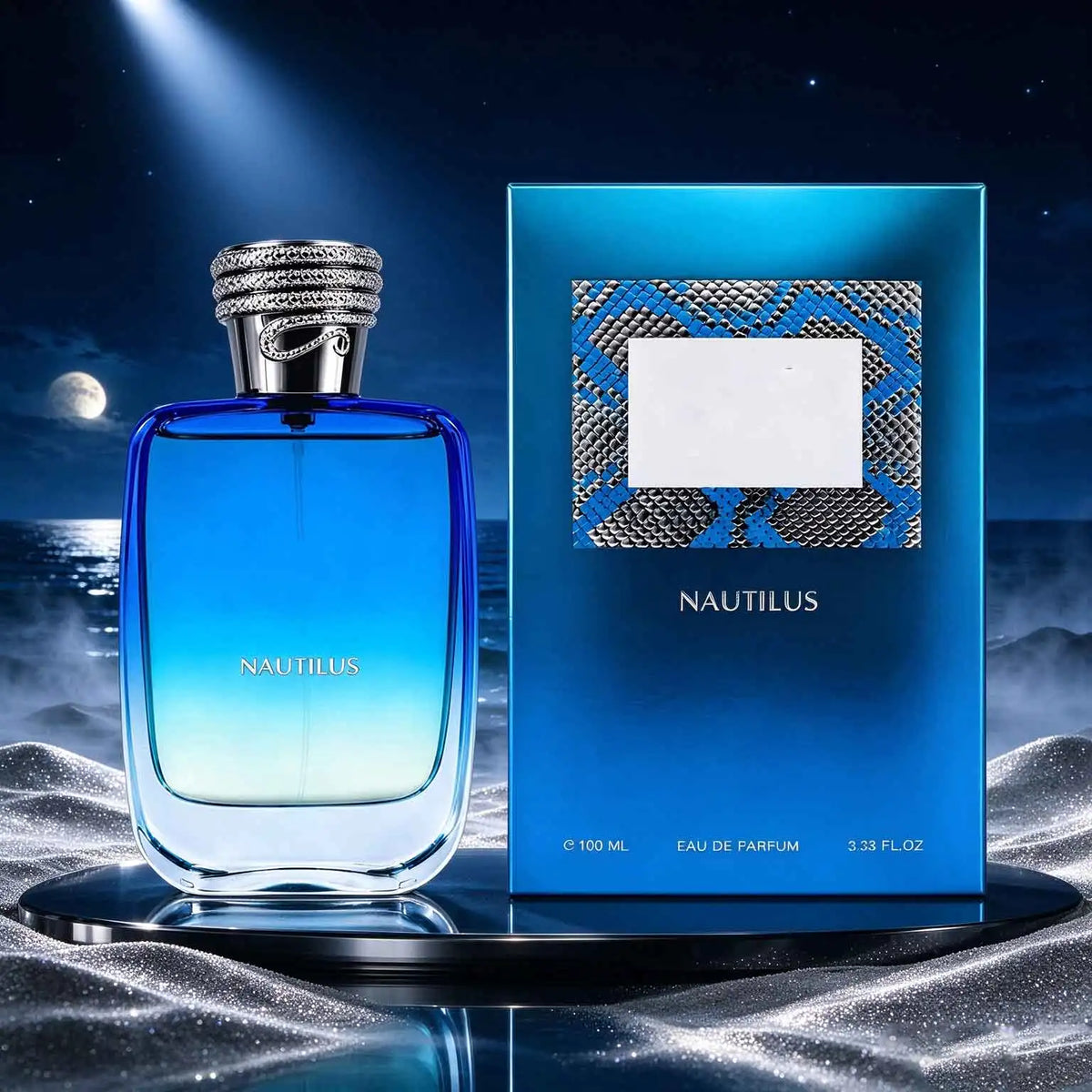 Nautilus Perfume, 100ml, Blue Gradient Bottle Body+Snake Shaped Bottle Cap, Fresh Wood Fragrance, Suitable For Daily Or Special Occasions. Lntegrating Modernity And Tradition, Leaving A Lasting Fragrance. Exquisite And Dignif