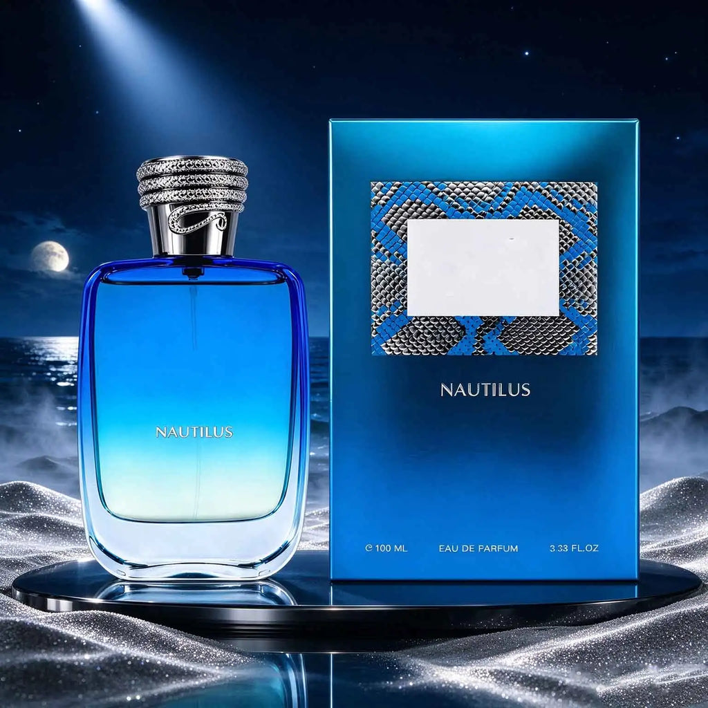 Nautilus Perfume, 100ml, Blue Gradient Bottle Body+Snake Shaped Bottle Cap, Fresh Wood Fragrance, Suitable For Daily Or Special Occasions. Lntegrating Modernity And Tradition, Leaving A Lasting Fragrance. Exquisite And Dignif