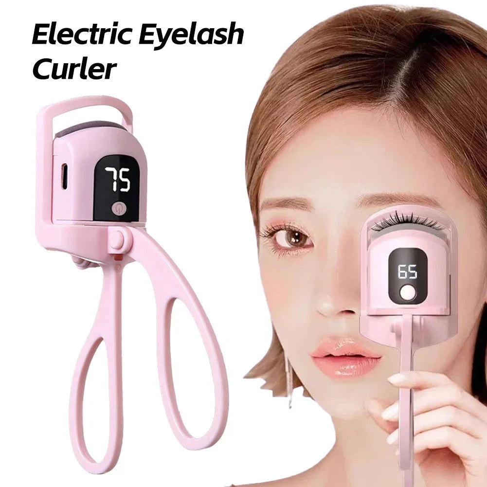 Electric Heated Eyelash Curler USB Rechargeable Eyelashes Curler Quick Heating Natural Curler Long Eyelash Lasting Makeup