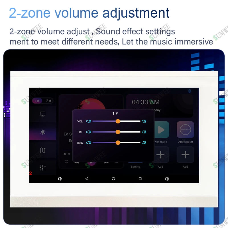 Smart Audio System Home Theater Sound in Wall power Amplifier Android WiFi Bluetooths system with 5 inch Stereo Ceiling Speakers