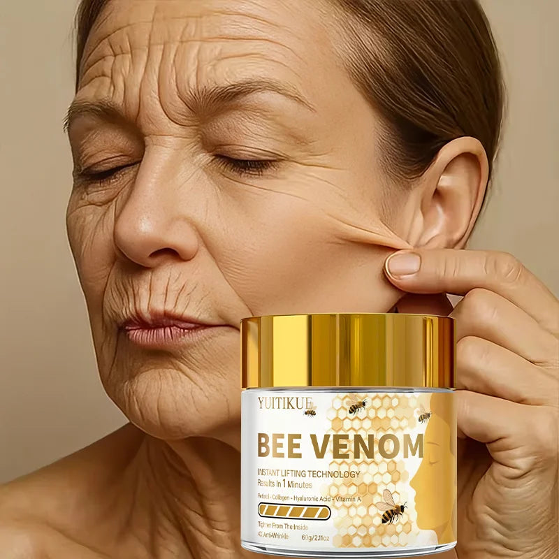 YUITIKUE Bee Venom Instant Lifting Cream 60g with Retinol Collagen Hyaluronic Acid Vitamin A Anti-Aging