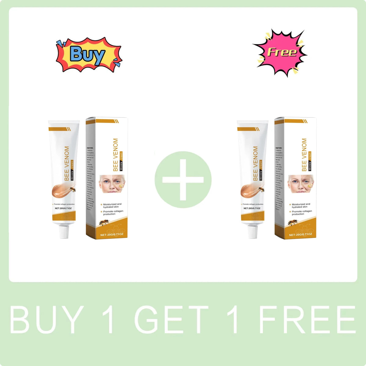 Wrinkle Removal Cream Firming Facial Lifting Moisturizing Deep Hydration Smoothing Fine Lines Repair Skin Bee Venom Cream 20g