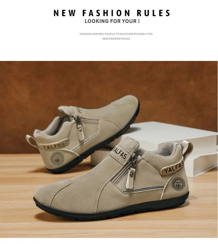 2026 New Men Casual Shoes Lightweight Slip On Sneakers Autumn Winter Flat Work Shoes Loafers Soft Sole Non Slip Walking Shoes