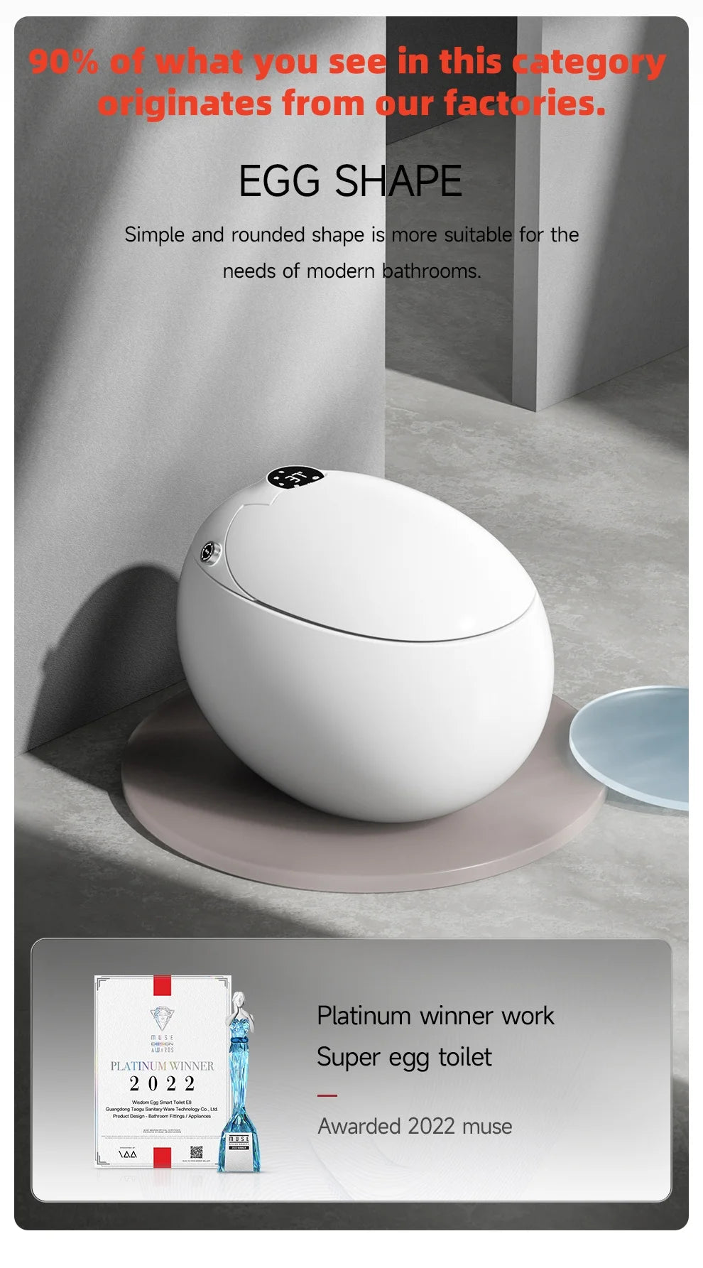 Innovative Smart Toilet with Stylish Advanced Seat Heating Function Unique User-Friendly Guaranteed Quality Floor Mounted Bowl
