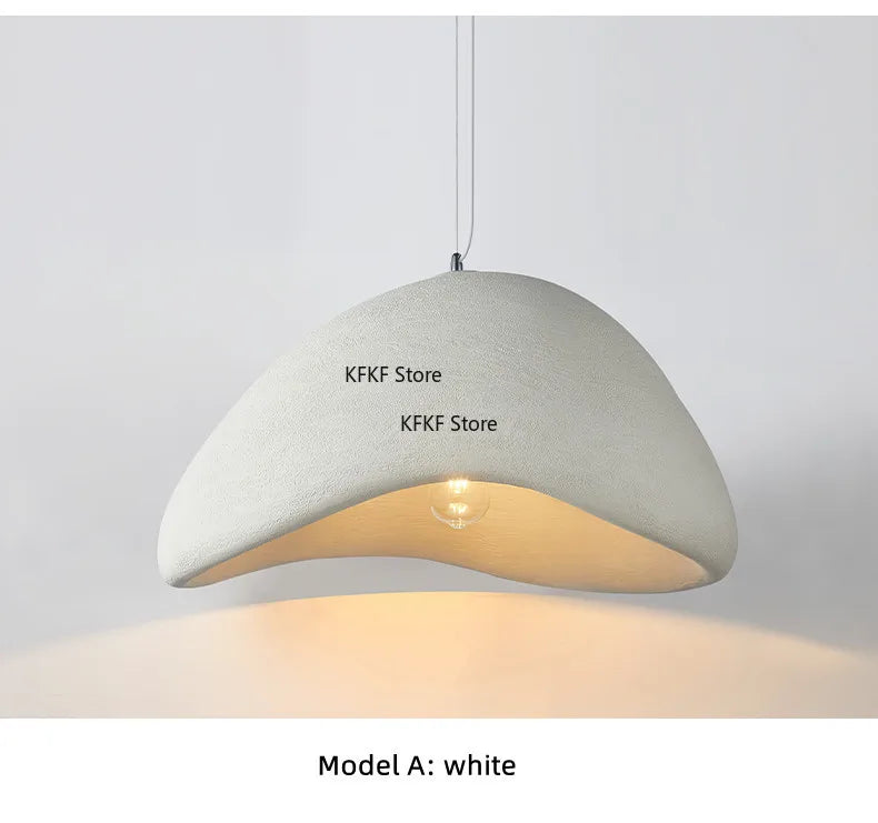 Nordic Wabi Sabi LED Pendant Light E27 Simple Chandelier Cord Suspend Lamp for Dining Room Restaurant Luminarias Fixtures