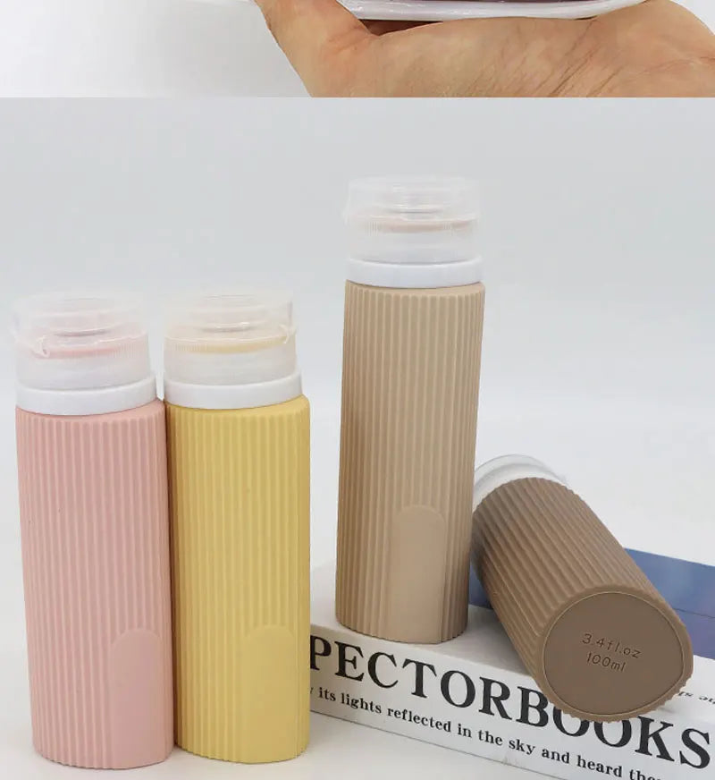 4pcs 100ML Silicone Travel Bottles Accessories Portable BPA Proof Squeezable Size Free Sets Leak Proof Travel Size Split Bottle