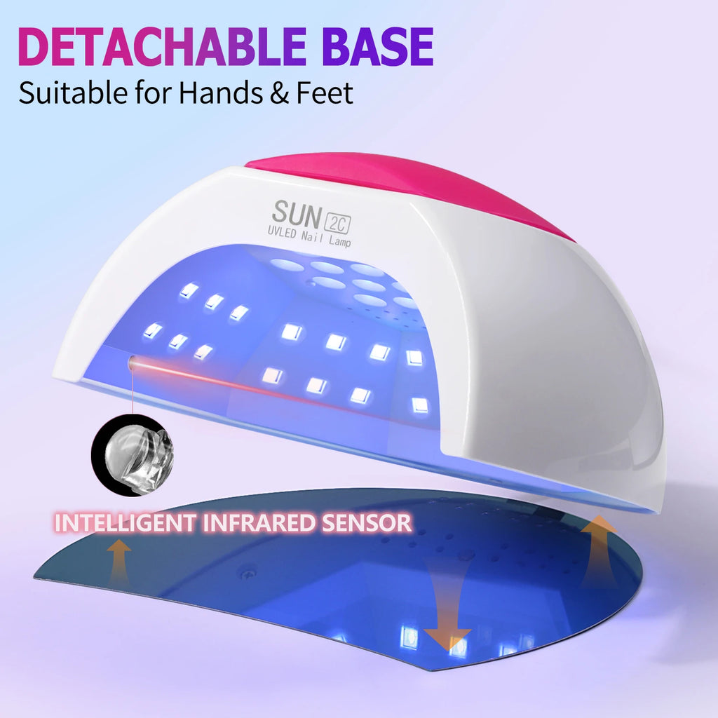 YIKOOLIN SUN2C 48W UV Nail Lamp Gel Polish Dryer LED Manicure Pedicure Light Nail Art Machine for Salon Use