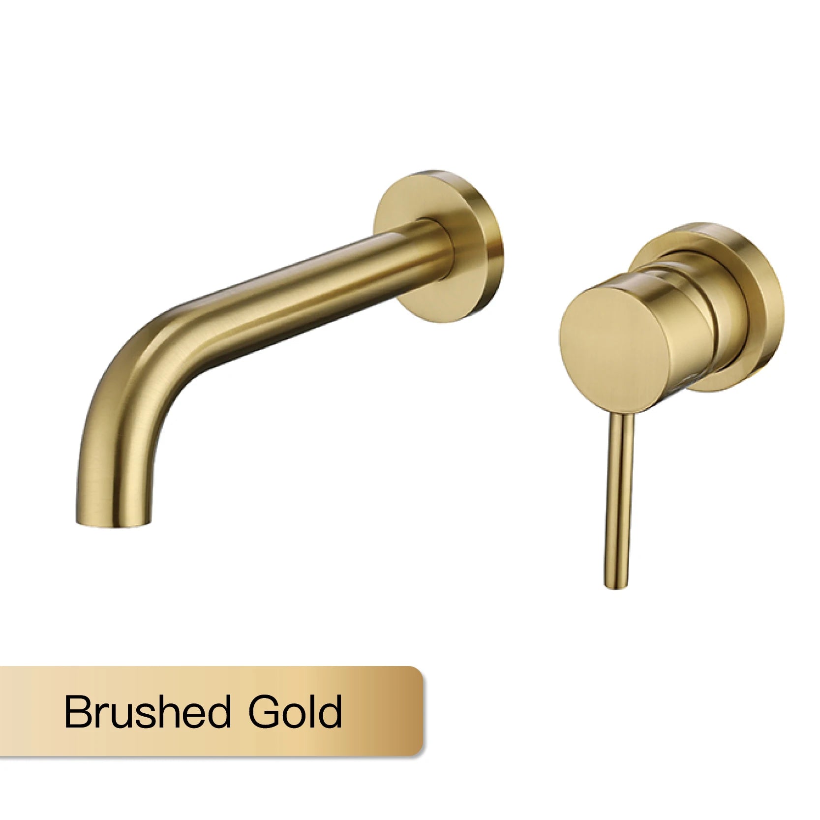 Modern Wall-Mounted Black Brass Bathroom Faucet with Concealed Design 2-Hole Single Handle Cold and Hot Dual-Control Basin Tap