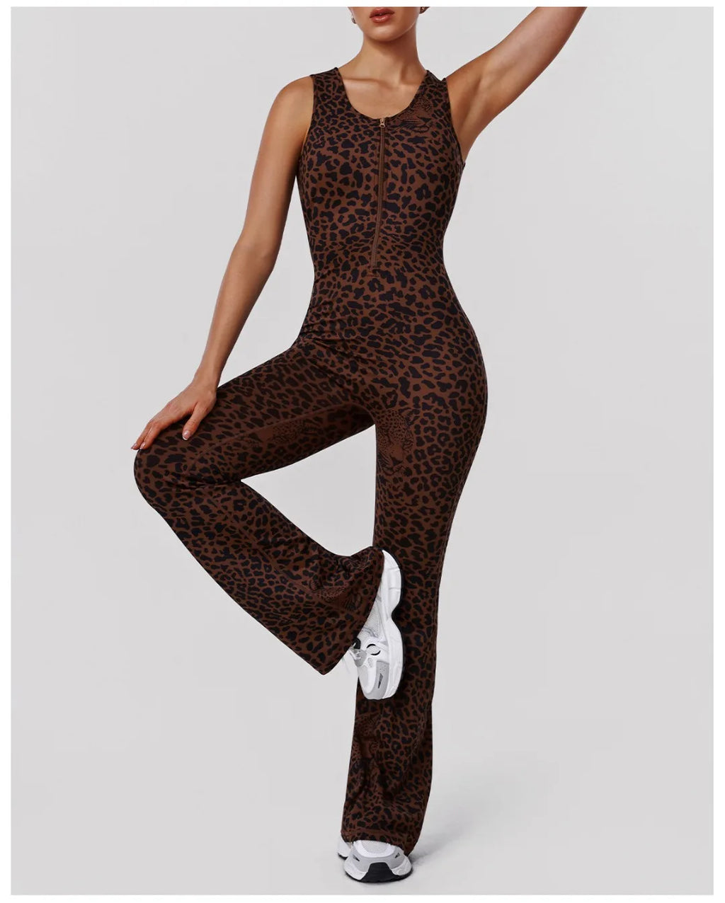 Women's Leopard Print One-Piece Yoga Jumpsuit Hip Lift Backless Sexy Fashion Sports Running casual Workout Gym Fitness Jumpsuit