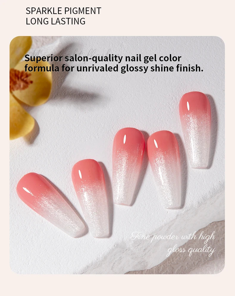 RSNAIL Milky White Nail Gel Polish Sparkling Moonlight Flash Gel Polish High Gloss Sparkling White Summer SoakOff UV LED Varnish