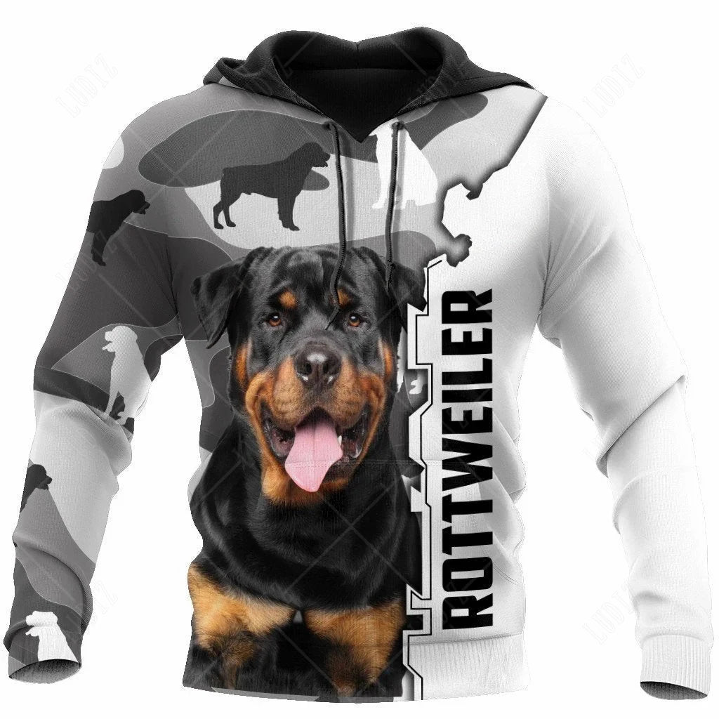Pet Dog Pitbull Hoodies Men's Hoodie 3D Print Unisex Adult's Tops Autumn Long Sleeve Streetwear Hooded Hoodie For Men Clothing