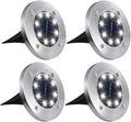 4PCS-Solar Underground Light 8LED Stainless Steel Grounded Grass Light Courtyard Garden Villa Landscape Ground Light