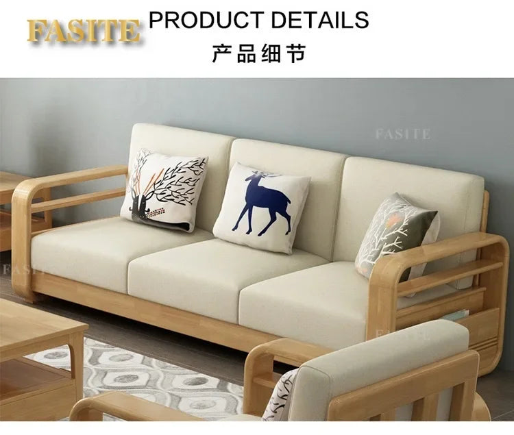 Furniture Nordic Solid WooWooden Living Room Simple sehold Turning Divan Small Apartment