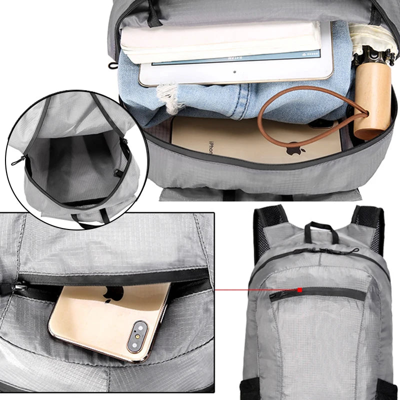 Outdoor Hiking Bag 20L Lightweight Portable Backpack Foldable Waterproof Folding Ultralight Pack for Women Men Travelling Hiking