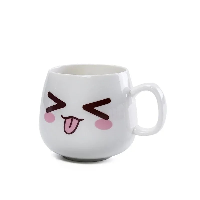 Modern simplicity Creative Ceramic Mugs Cute Cartoon Face Expression Water Container Lover Coffee Mugs Travel cute cup gift