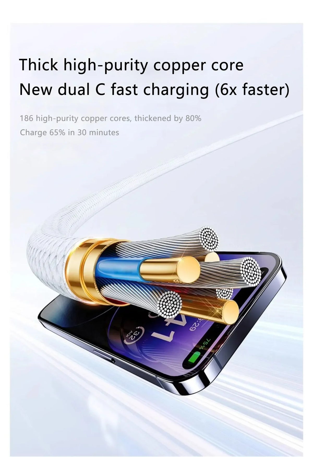 Original USB-C Fast Charger Cable For iPhone 15 Pro Max 15 Pro 15 Puls PD 60W USB-C Weaving Charging Data Line Accessories