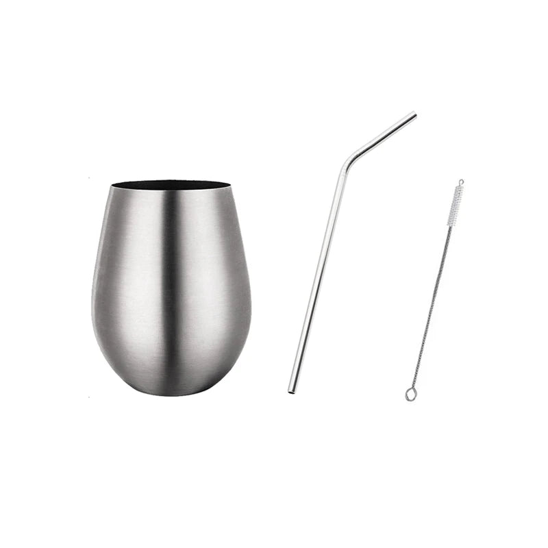 500ml Stainless Steel Beer Cup Wine Tumbler Bottomless wine glasses Cocktail Wine Glasses Big Capacity Metal Cups Camping Travel