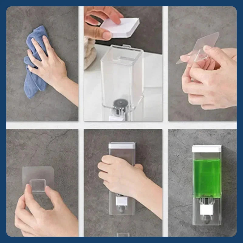 Transparent Wall-mounted Manual Soap Dispenser Household Bathroom Hotel Single-head Non-punching Hand Sanitizer Soap Dispenser